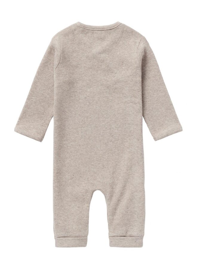 Playsuit rib nevis taupe melange