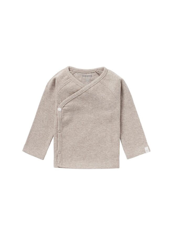 Tee overlap ls rib nanyuki taupe melange