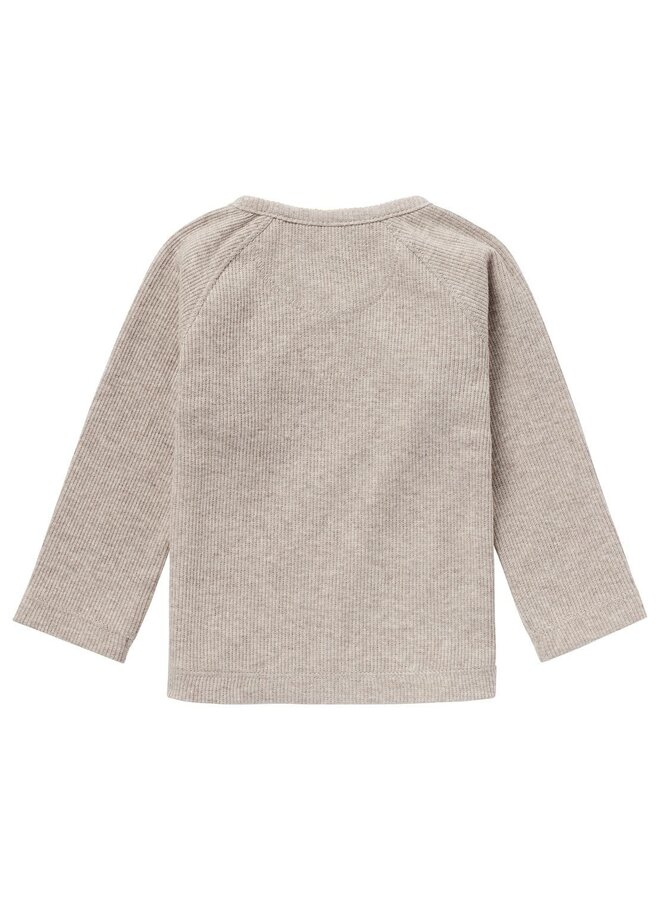 Tee overlap ls rib nanyuki taupe melange