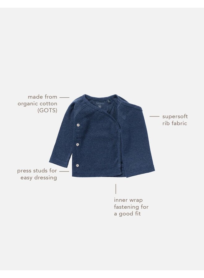 Tee overlap ls rib nanyuki navy melange