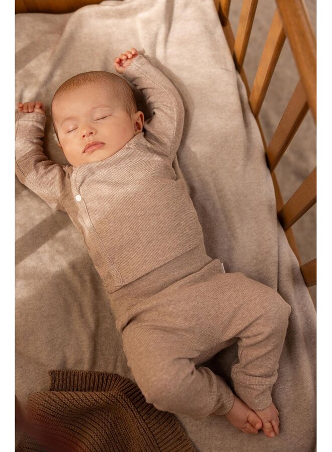 Pants comfort rib naura taupe melange