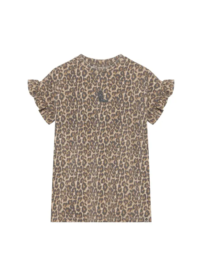 T-shirt dress allover print sandshell