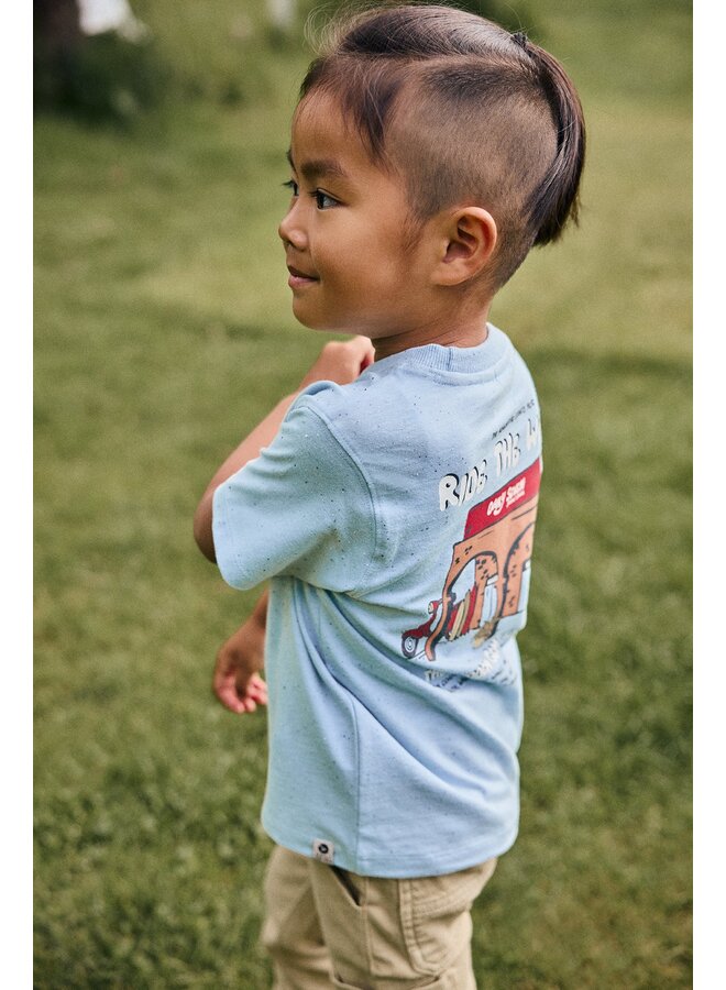 T-shirt backprint celestial blue SS26