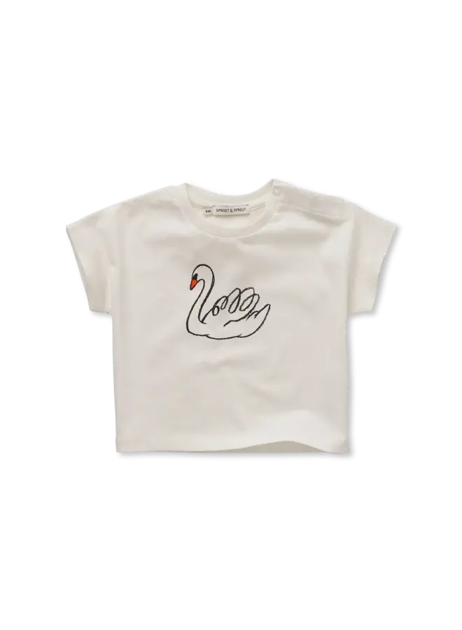 Baby T-shirt Swan Off-white SS26