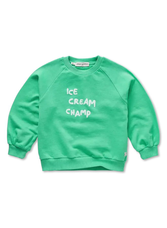 Raglan Sweater Icecream champ Jade green SS26