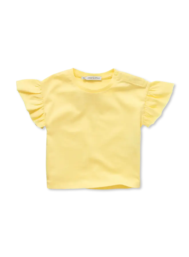 T-shirt ruffle sleeve Pastel yellow SS26