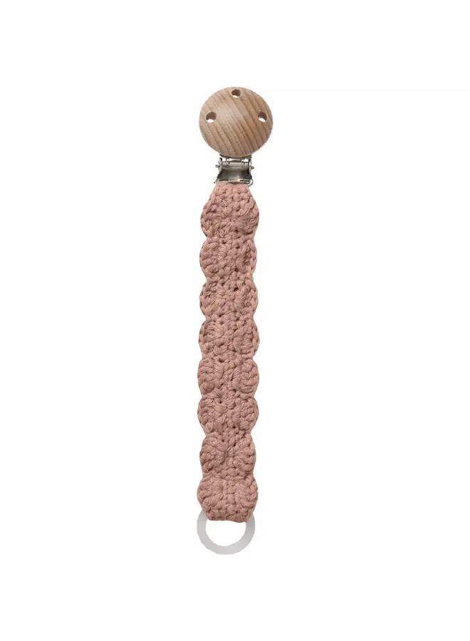 NBNlimo crochet pacifier misty rose SS26