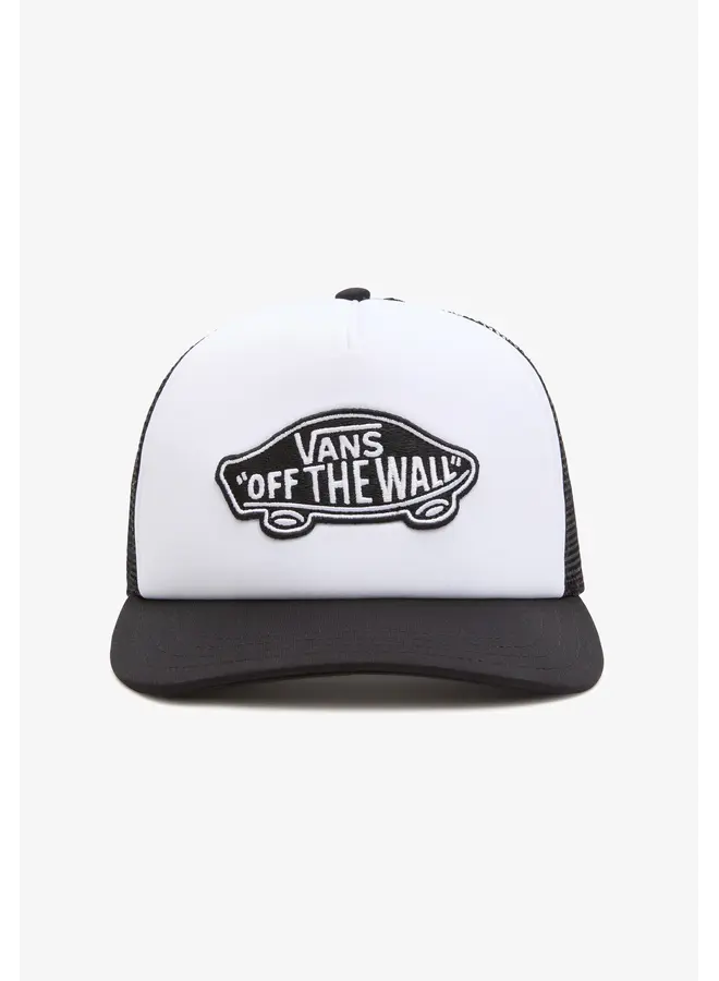 Classic patch curved bill trucker black/white
