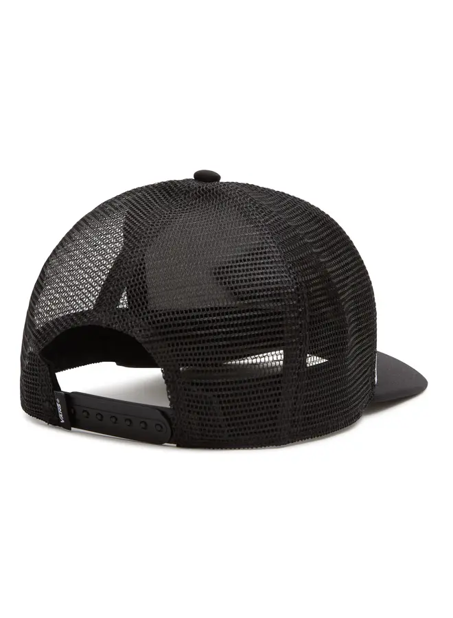 Classic patch curved bill trucker black/white