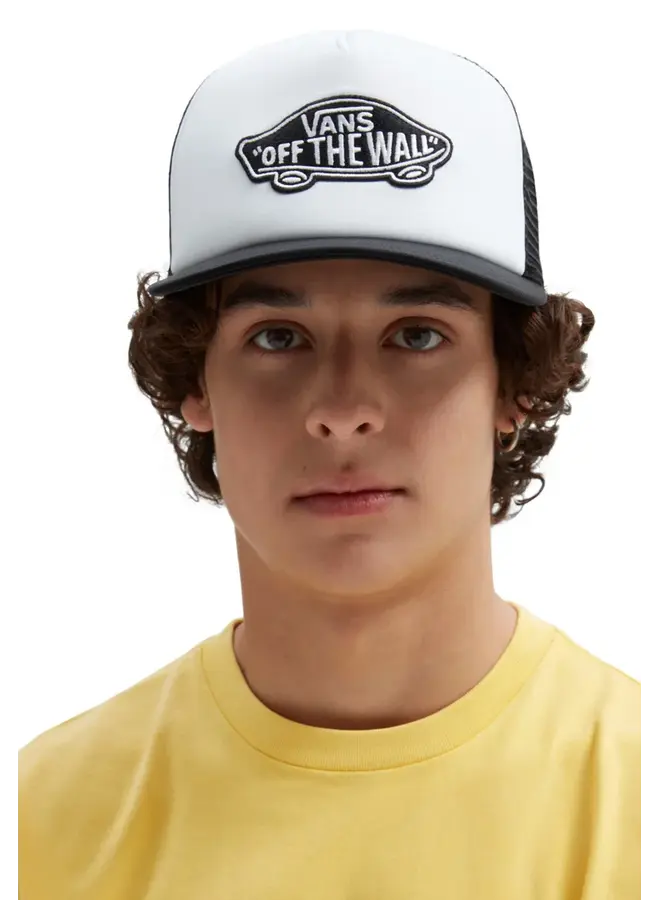 Classic patch curved bill trucker black/white