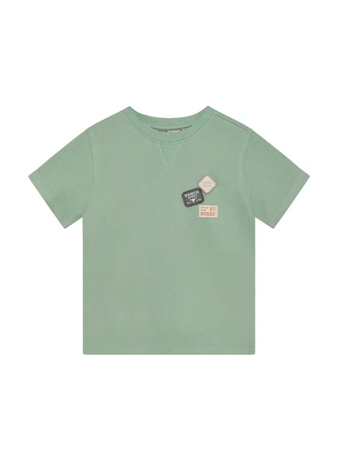 T-shirt Basic badge Green milieu SS26