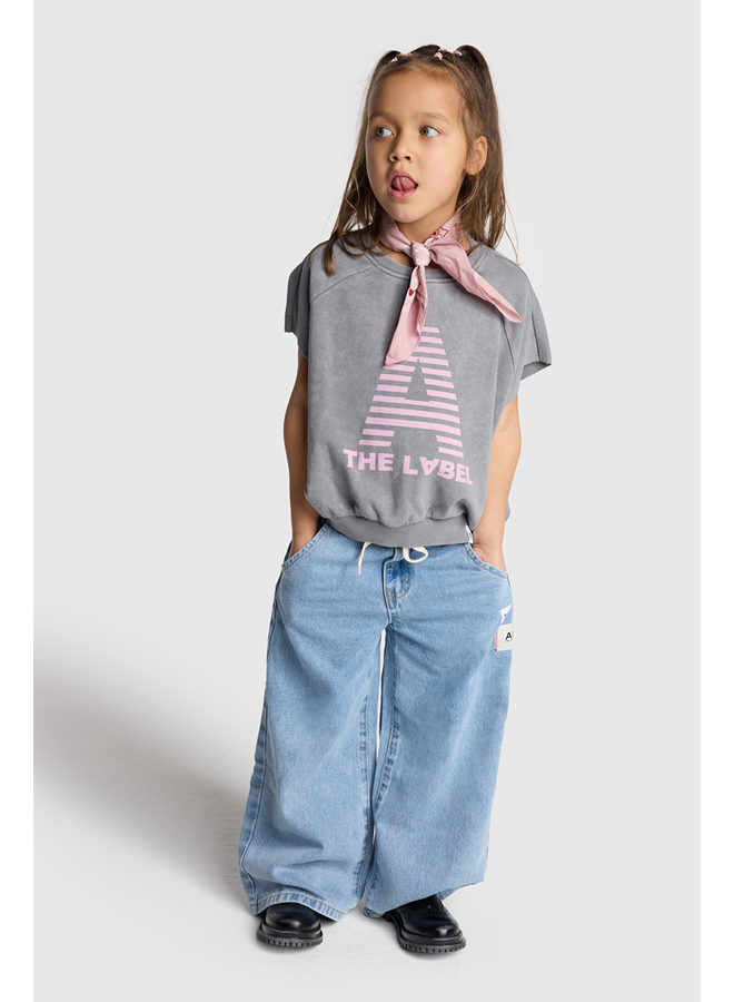 Kids woven wide leg flowy denim SS26