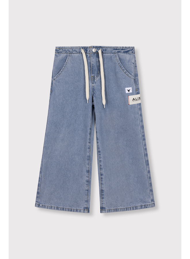 Kids woven wide leg flowy denim SS26