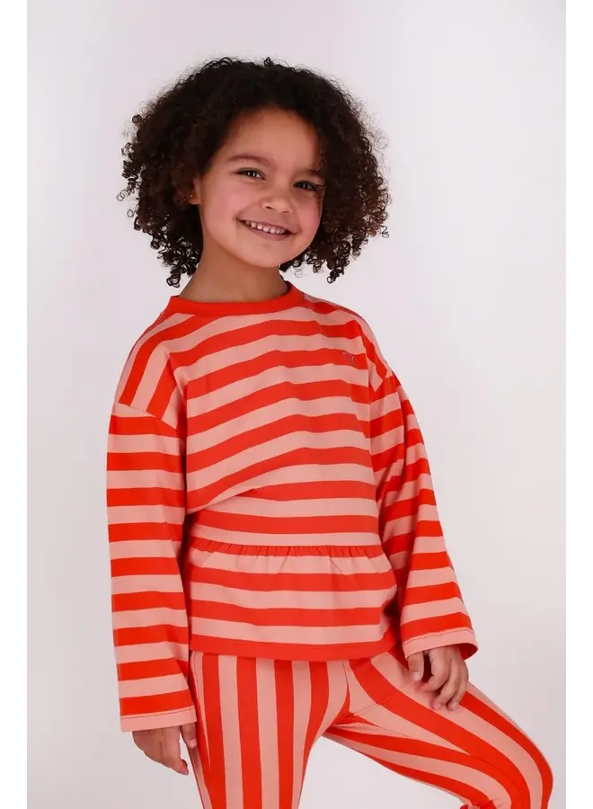 T-shirt LS Loua Red pink stripes SS26