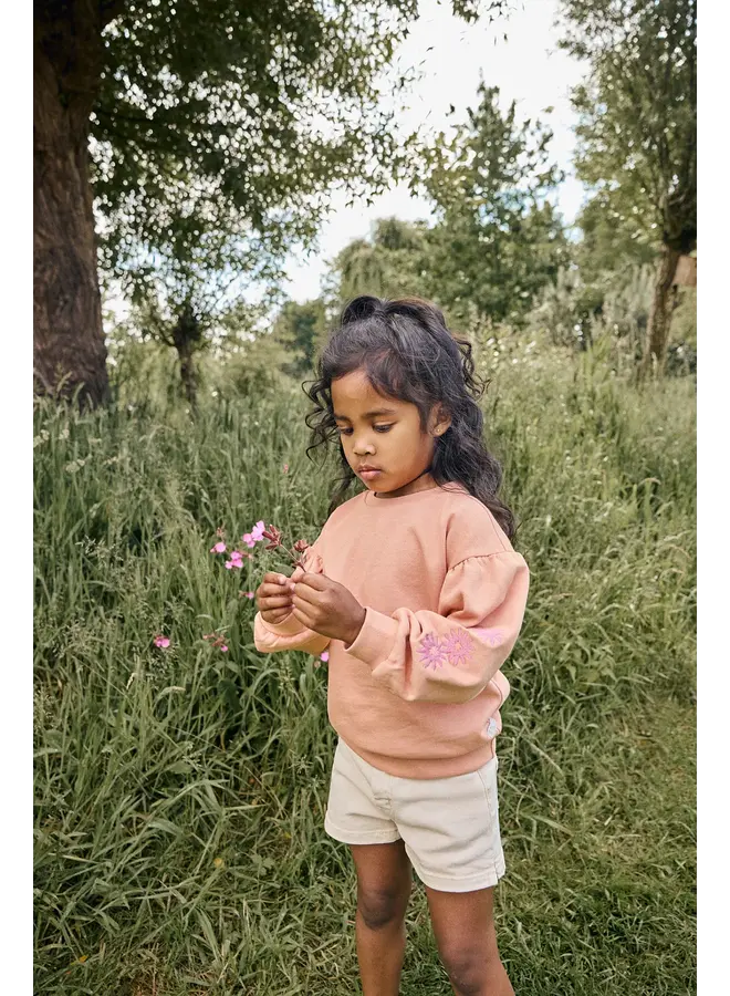 Sweater Embroidery sleeve Dusty coral SS26