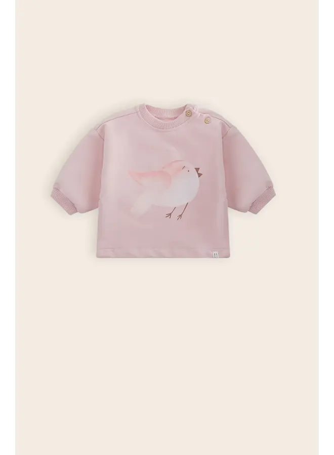 Ker sweater chest print pastel pink