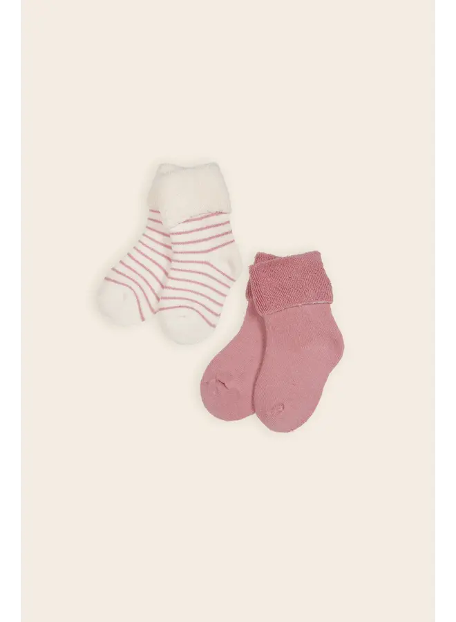 Rocks 2-pack terry socks pastel pink
