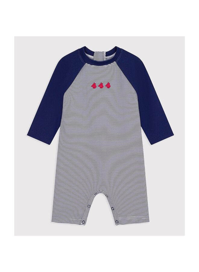 UV-zwempak Donkerblauw streep A0FN7