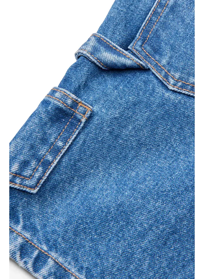 Denim cargo shorts LT blue croc SS26