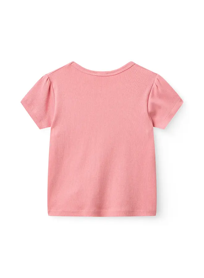 Modal rib tee Ruffle sleeves Pink SS26