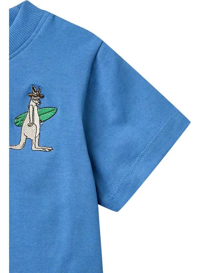 Boys Tee Kangaroo Embr. Ocean Blue SS26