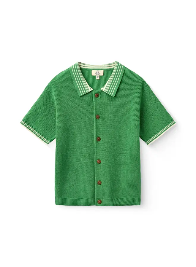 Knitted pattern shirt Sharp green comb. SS26