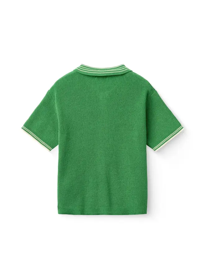 Knitted pattern shirt Sharp green comb. SS26