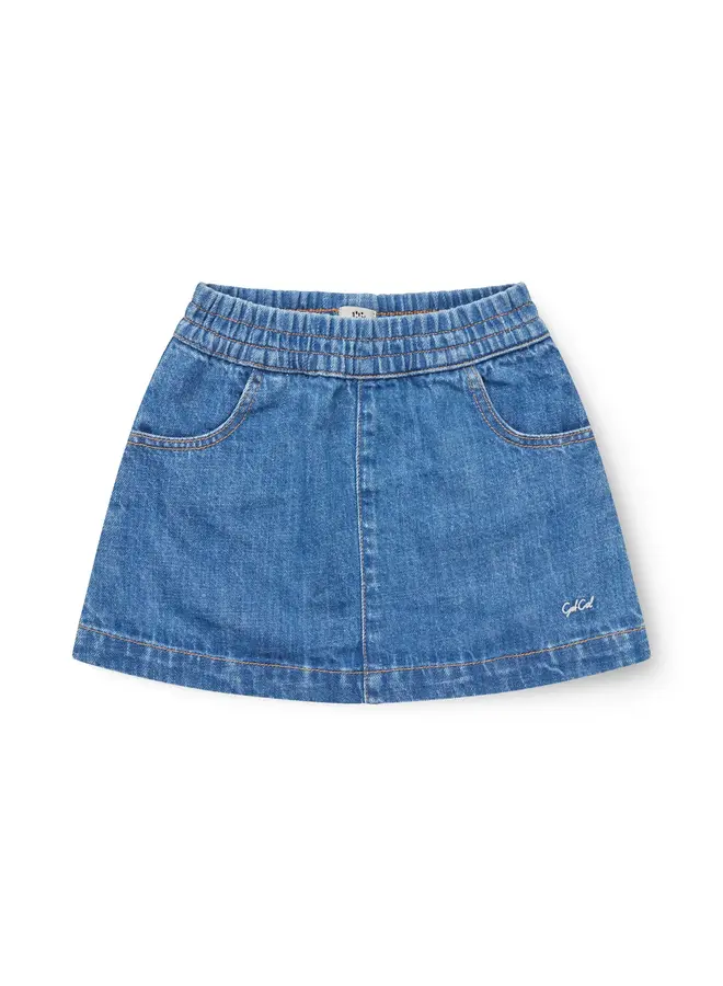 Organic Pocket skirt Indigo blue washed