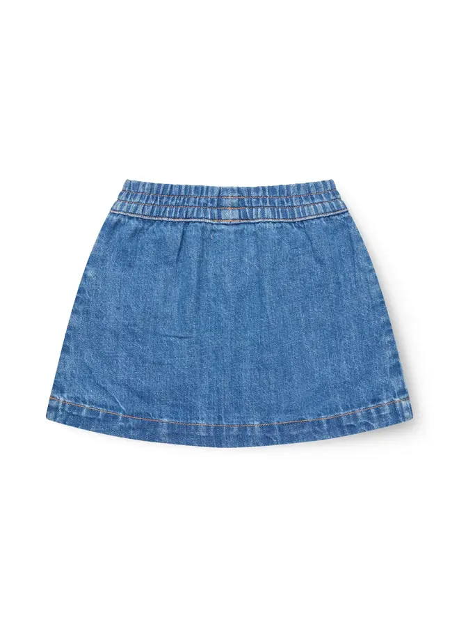 Organic Pocket skirt Indigo blue washed SS26