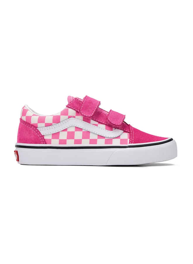 Old skool v color theory checkerboard pink fizz