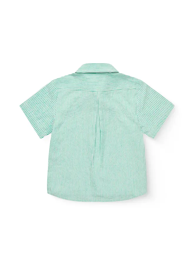 Seersucker shirt Sharp green stripe SS26
