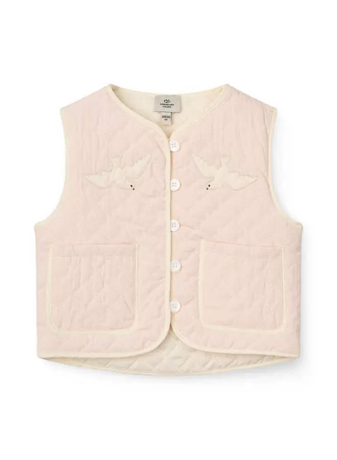 Quilted vest Dusty rose comb SS26