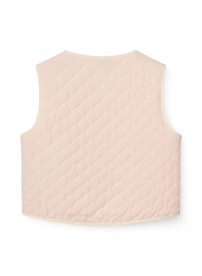 Quilted vest Dusty rose comb SS26