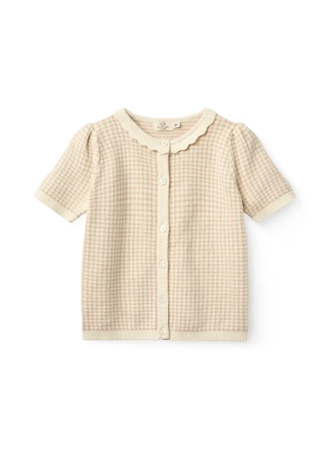 Jacquard cardigan Beige check SS26
