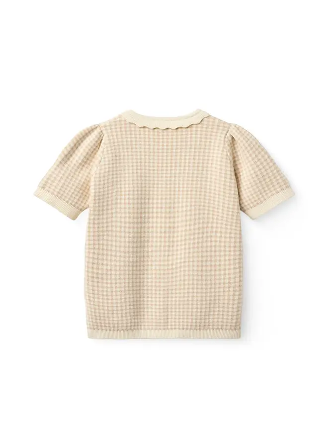 Jacquard cardigan Beige check SS26