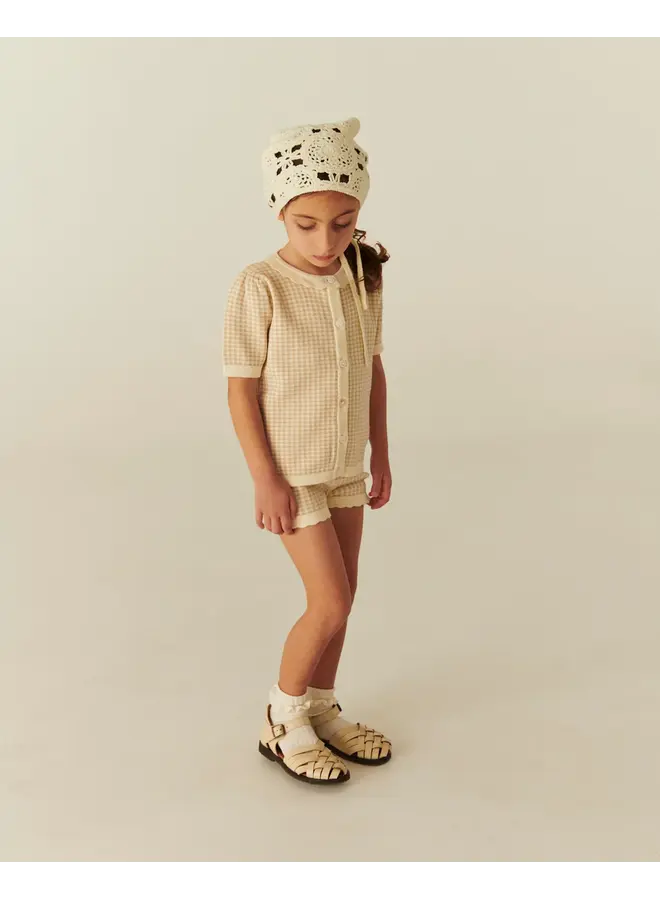 Jacquard cardigan Beige check SS26