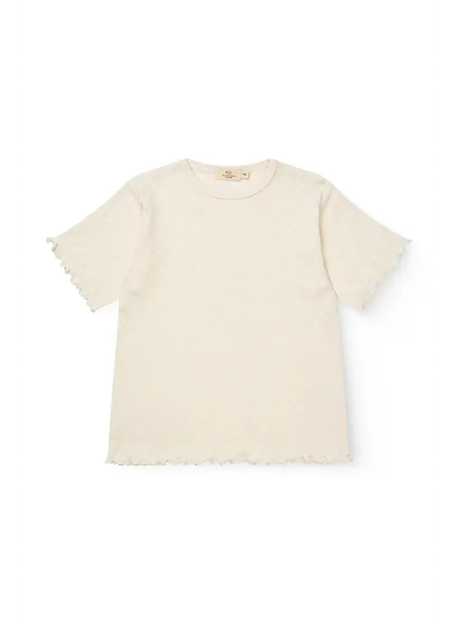 Pointelle Heart T-shirt Cream SS26