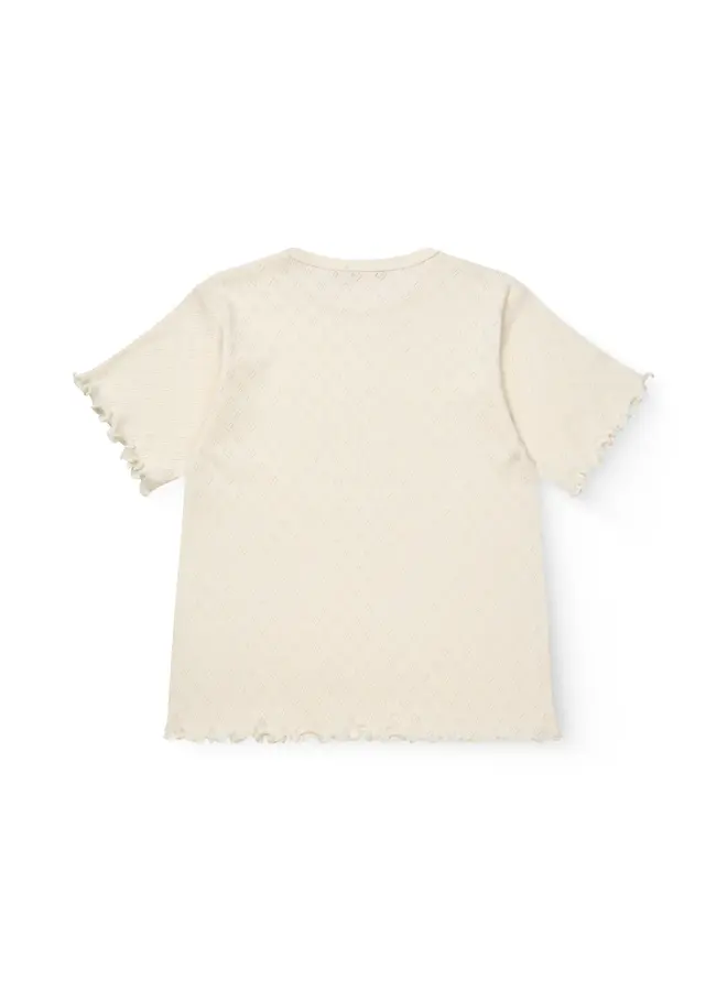 Pointelle Heart T-shirt Cream SS26