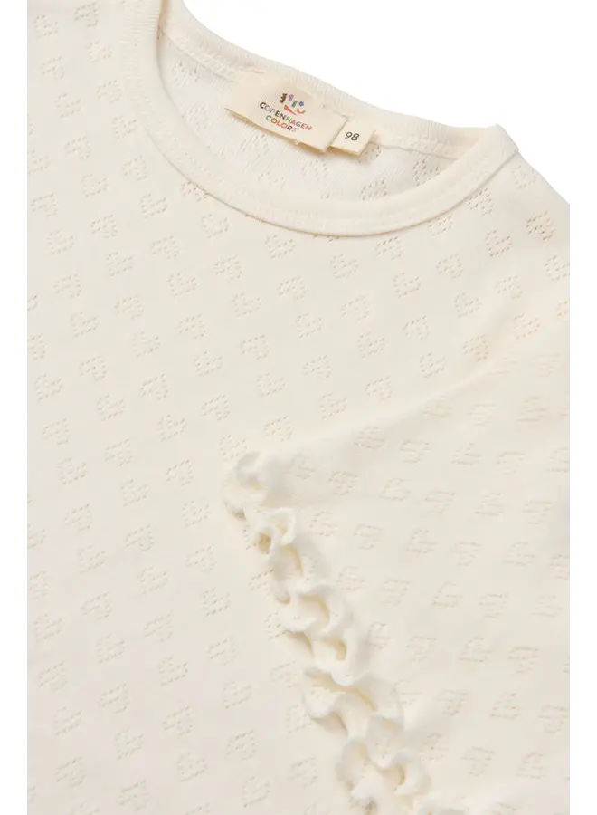 Pointelle Heart T-shirt Cream SS26