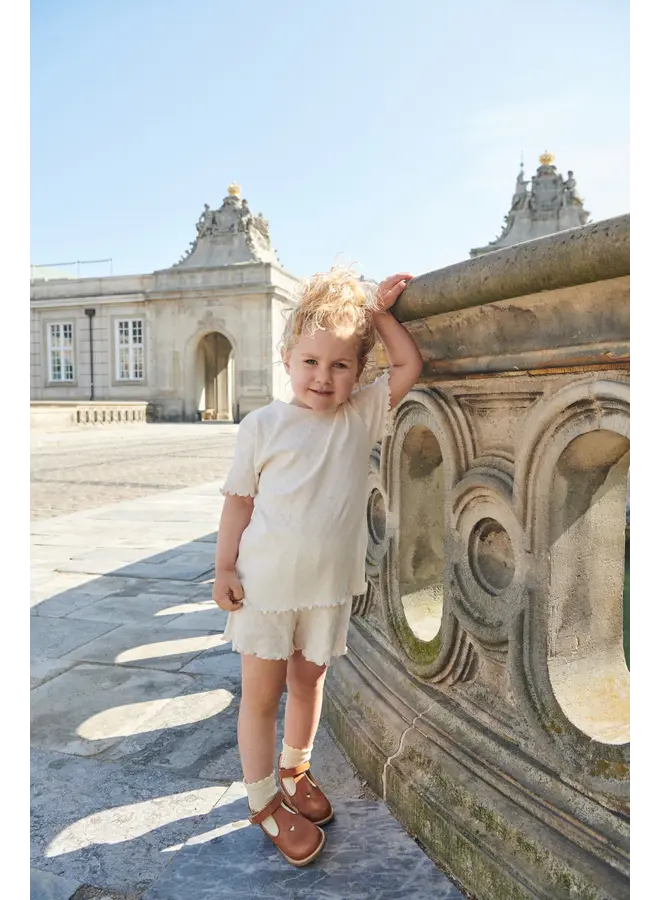 Pointelle Heart T-shirt Cream SS26