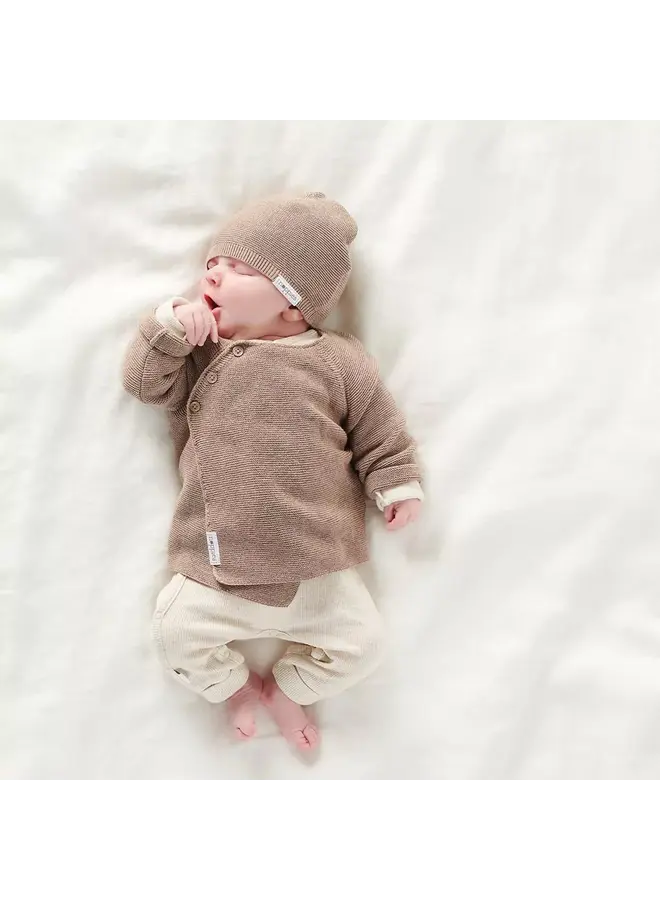 Cardigan knit ls pino taupe melange