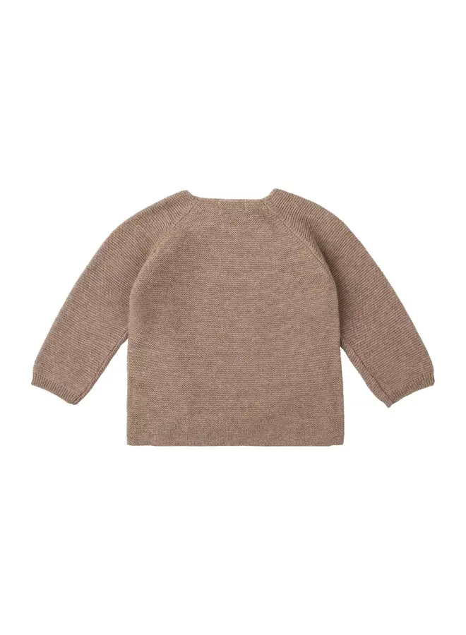 Cardigan knit ls pino taupe melange