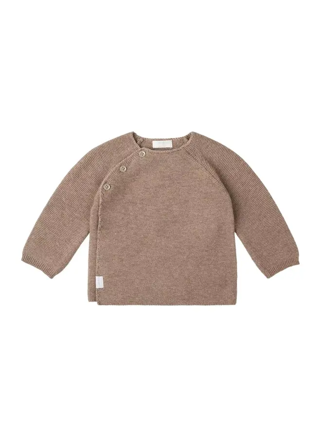 Cardigan knit ls pino taupe melange