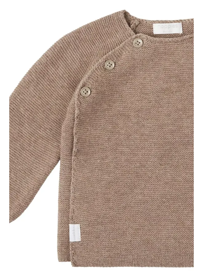 Cardigan knit ls pino taupe melange