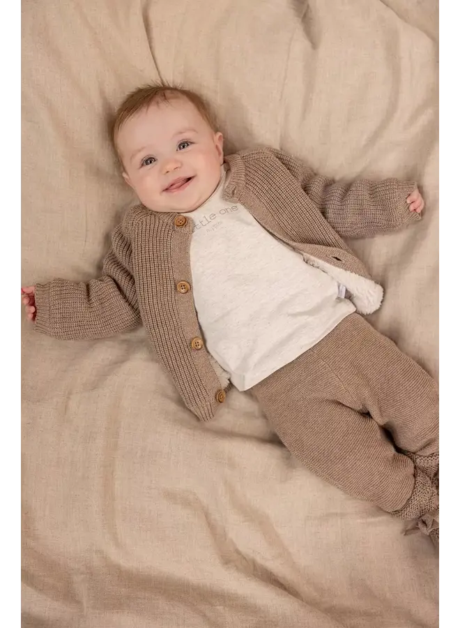 Cardigan knit nevers taupe melange