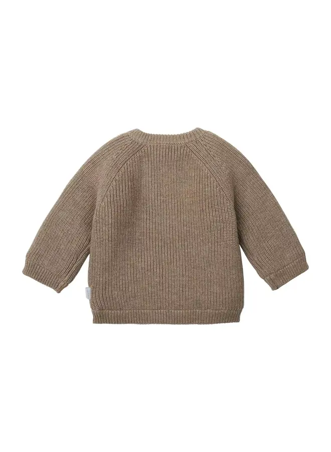Cardigan knit nevers taupe melange