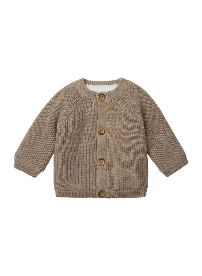 Cardigan knit nevers taupe melange