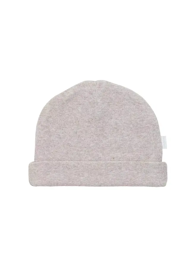 Hat rib nevel taupe melange