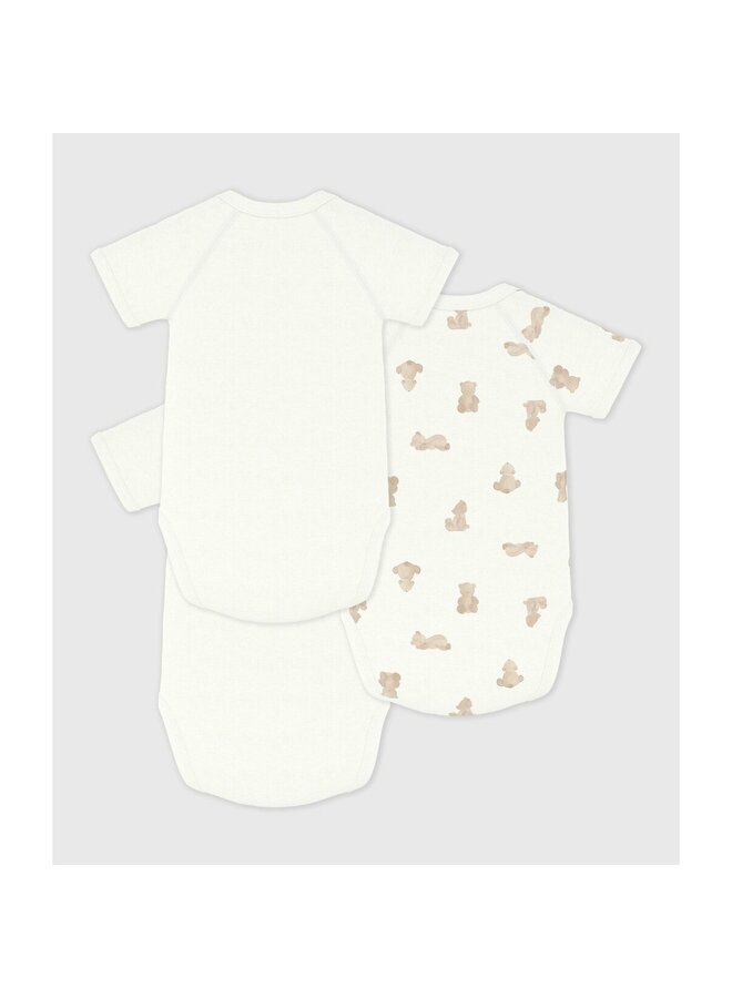 Set 3 rompers Overslag-korte mouw Beer A0F9X