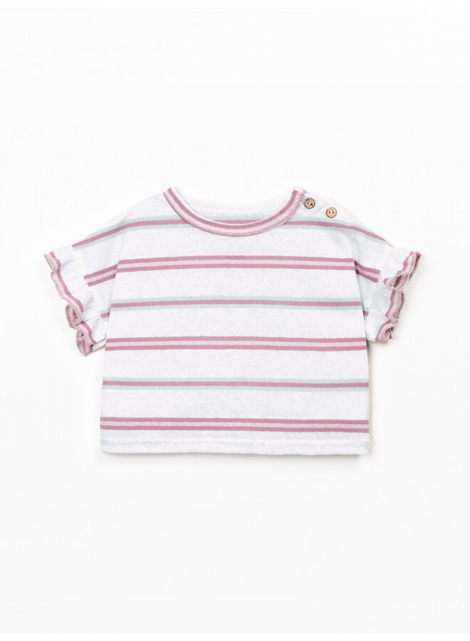 Striped jersey shirt roze SS26